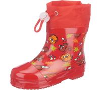 Playshoes Botas de Goma Forradas Con Medio Eje Unisex niños, Animales Del Bosque Rojo, 25 EU