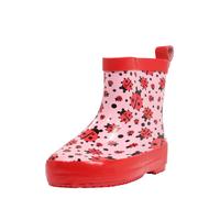 Playshoes Botas de Goma de Medio Eje, Botas De lluvia Unisex niños, Mariquita, 25 EU
