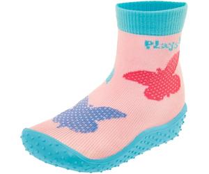 Playshoes Calcetín acuático, Zapatos de Agua Bebé-Niñas, Mariposas Rosa, 18/19 EU