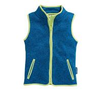 Playshoes Knitted Fleece Vest with Contrasting Seams Chaleco, Blue, 128 Unisex niños