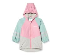 Playshoes Chubasquero unisex para niños, forro polar, color rosa y verde, 92, Color de bloque rosa/verde, 92 cm