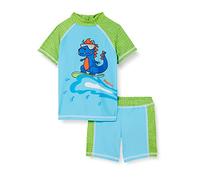 Playshoes Conjunto de baño Unisex con protección UV para niños, Camiseta de Dos Piezas, Traje de baño, Dinosaurio, 7-9 Years