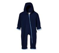 Playshoes Fleece-Overall Farblich Abgesetzt Traje de esquí para Bebé-Niños , Azul (Marine 11), 74