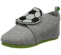 Playshoes Hausschuhe Fußball, Pantuflas, Unisex niños, Gris (Grey), 21 EU