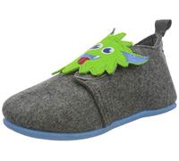 Playshoes Hausschuhe Monster, Pantuflas, Unisex niños, Gris (Grey), 25 EU