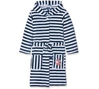 Playshoes Kinder Fleece-Bademantel Ringel Maritim, Traje de baño para Bebés, Azul (Marine/Weiß 171), 86/92