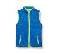 Playshoes Knitted Fleece Vest with Contrasting Seams Chaleco, Blue, 128 Unisex niños