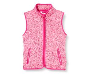 Playshoes Knitted Fleece Vest with Contrasting Seams, Chaleco Niñas, Pink, 92