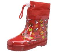 Playshoes Kurze Gummistiefel Waldtiere aus Naturkautschuk gefüttert, Botas de lluvia, Unisex niños, Rojo (Red), 23 EU