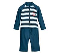 Playshoes Langarm Einteiler Maritim, Bañador para Hombre Niños, Marine/weiß, 62/68
