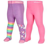 Playshoes Pantys Medias, Juego de 2 Unicornios, 62-68 Unisex niños