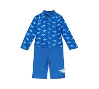 Playshoes Mono para niño con protección UV, diseño de tiburón de Manga Larga, 7 - Azul., 98 cm-104 cm