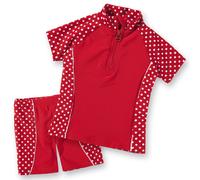 Playshoes UV Protection Bath Set Points Traje De Baño, Unisex niños, Rojo, 110-116