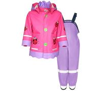 Playshoes Regen-Set Regenlatzhose Traje de Lluvia, Escarabajo de la Fortuna Lila, 128 (Pack de 2) Unisex niños