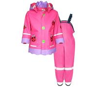 Playshoes Regen-Set Regenlatzhose - Traje de lluvia unisex para niños, color rosa escarabajo de la suerte, 116 (paquete de 2), Lucky Beetle Pink, 116