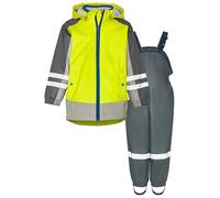 Playshoes Regenanzug Gefüttert Conjunto de Lluvia, Forro Polar 3 en 1 Amarillo-Gris, 104 (Pack de 2) Unisex niños