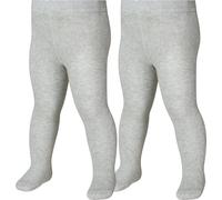 Playshoes Thermo-strumpfhose Uni Doppelpack Ceñidos, Gris/Melange, 86/92 Unisex niños
