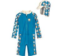 Playshoes Traje de baño de una Pieza de Manga Larga y Gorro de baño con protección UV 50+ protección Solar