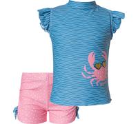 PLAYSHOES Traje de baño 'Krebs' azul / rosa claro / blanco 110-116 azul / rosa claro / blanco