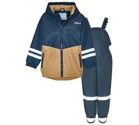 Playshoes Traje impermeable de dos piezas con forro polar, traje de barro forrado, Armada ocre, 92 cm