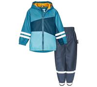Playshoes Traje impermeable de dos piezas con forro polar, traje de barro forrado, Cintura de forro polar turquesa, 92