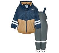 Playshoes Traje impermeable de dos piezas con forro polar, traje de barro forrado, Ocre Gris, 140