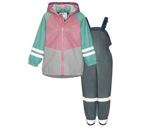 Playshoes Traje impermeable de dos piezas con forro polar, traje de barro forrado, rosa y gris, 98