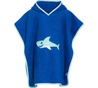 Playshoes Unisex Kinder Poncho, Bata de baño para Unisex niños, Azul (7 - Blau Hai), L (desde 4 años)