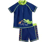 Playshoes UV-Schutz Bade-Set Krokodil Bañador, Azul (Marine 11), 125 (Talla del Fabricante: 110/116) Unisex niños