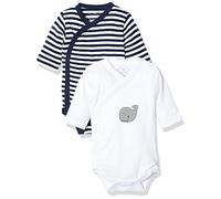 Playshoes Wrap Body 1-1-arm 2-pack Whale, Body bebe Unisex niños, Azul (Blue/White), 56