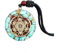 Playstala Colgante Collar Geometría Sagrada Chakra Energía Collar Meditación Joyería Cubo Amuleto