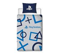 PlayStation - Funda de edredón para Cama Individual, Color Azul, con Licencia Oficial de Sony PlayStation, Reversible, diseño de Ropa de Cama con Funda de Almohada a Juego, polialgodón, Azul