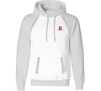 Playstation Logo Sleeve - Sudadera con capucha para hombre, color blanco y gris, Blanco/Gris, X-Large