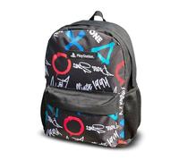 Playstation Mochila negra unisex para niños con gráficos coloridos | Diseño con cremallera para la vuelta al cole y para llevar libros | Logotipo Merchandising