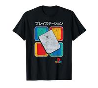 PlayStation Retro Pop Art Memory Cards and Kanji Video Game Camiseta