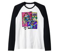 PlayStation Sly Cooper Bentley and Murray Action Panels Camiseta Manga Raglan