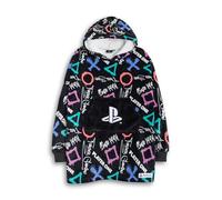 Playstation Sudadera con Capucha Negra Player One para niño | Polar Acogedor de Manga Larga con gráficos Coloridos | Ropa de Estar por casa para Jugar | Merchandising