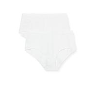 Playtex Brief Woman Organic Cotton Midi Brief x2, Blanco (White), XXL