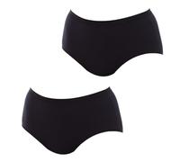 Playtex Brief Woman Organic Cotton Midi Brief x2, Negro (Black), XS