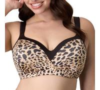 Playtex Brasier Balconette con Aros para Mujer, Talla Grande Disponible, Cobertura Completa, Absorbe la Humedad, 4802, Heirloom White Leo Print, 100C