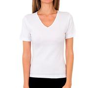 Playtex Camiseta de manga corta 100% algodón térmica con doble capa Mujer x1, Blanco, XS