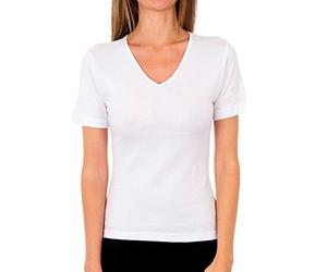 Playtex Camiseta de manga corta 100% algodón térmica de doble capa Mujer x1 | Calor natural, 100% algodón de doble capa, tejido elástico, comodidad, diseño atemporal