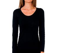 Playtex Camiseta manga larga princesa para Mujer Negro, L