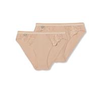 Playtex Full Brief Cotton And Lace X2, Brief, Mujer, Beige (Skin), XL