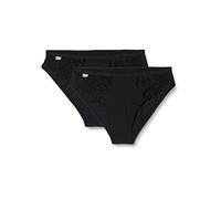 Playtex Pack of full briefs Cotton & Lace Women x2, Negro (Black), L