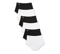 Playtex Pack Bragas Maxi de Algodón Elástico Cómodo e Invisible Mujer X6, Blanco/Negro, 5Xl