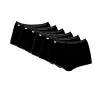 Playtex Pack bragas maxi de algodón elástico cómodo e invisible Mujer x6, Negro, M