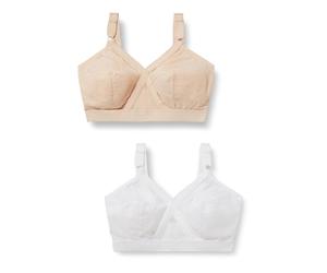 Playtex Lot de Soutiens-Gorge Cœur Croisé, Sujetador sin Aros, Mujer, Blanco/Beige, 105E