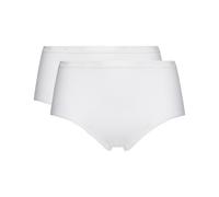 PLAYTEX Lote de 2 bragas midi de algodón orgánico. Color blanco
