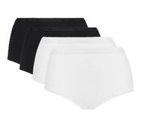 PLAYTEX Lote de 3 braguitas midi + 1 gratis de algodón orgánico. Color 2 blanco + 2 negro
